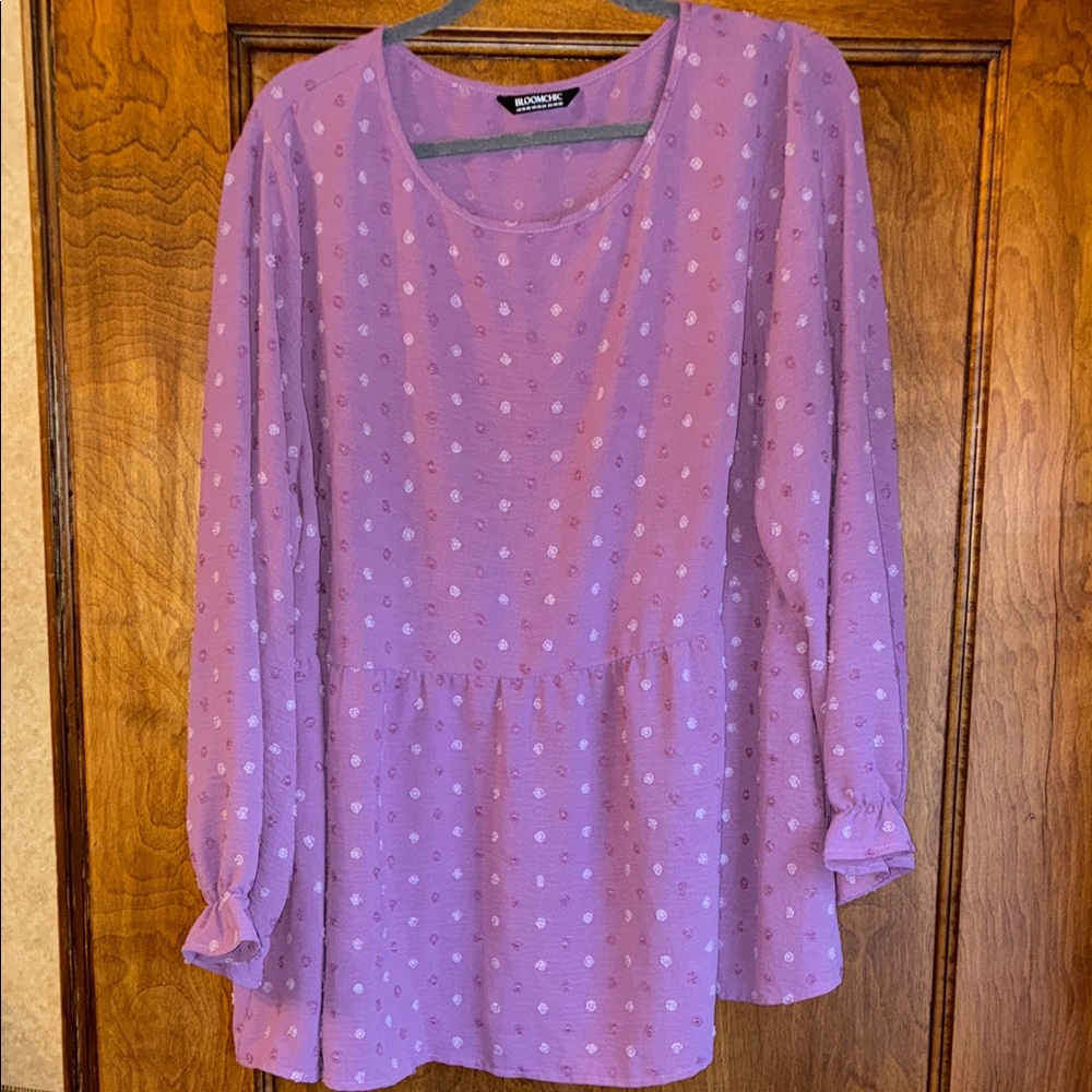 Bloomchic Mauve Peplum Blouse